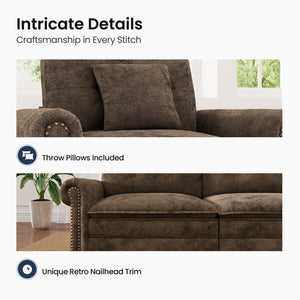 Charleston Velvet-Chenille Living Room Couch Large Set