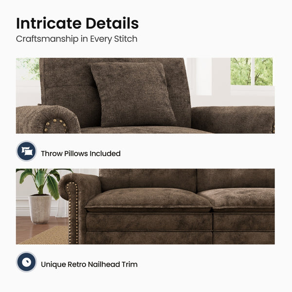 Charleston Velvet-Chenille Living Room Couch Large Set