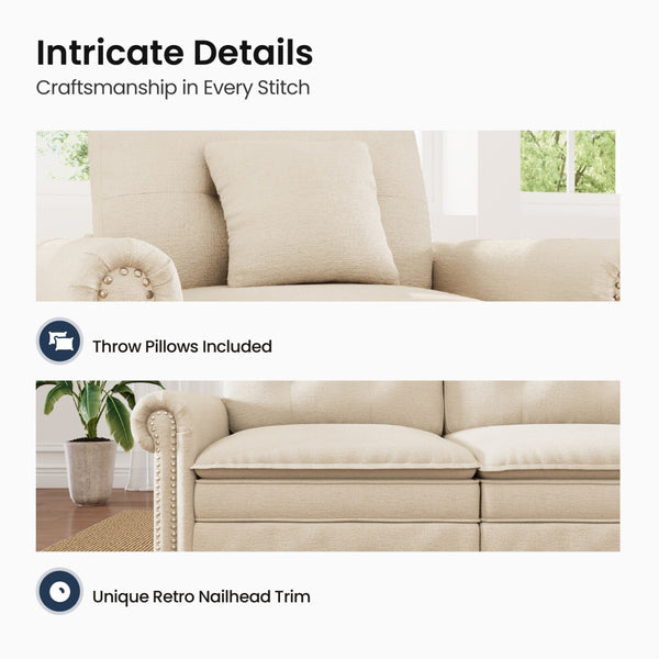 Charleston Velvet-Chenille Living Room Couch Large Set