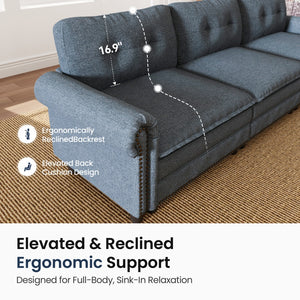 Charleston Linen-Look Modular Living Room Couch