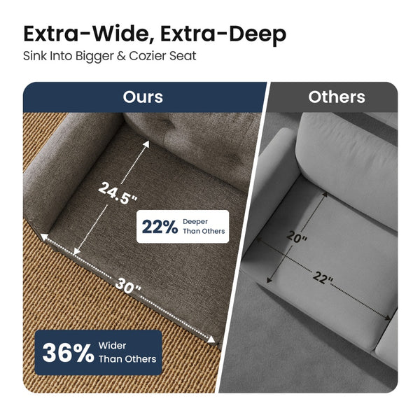 Charleston Linen-Look Modular Living Room Couch