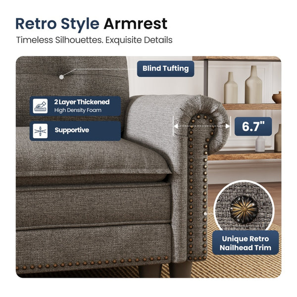 Charleston Linen-Look Modular Living Room Couch Sets