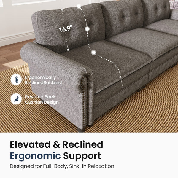 Charleston Linen-Look Modular Living Room Couch