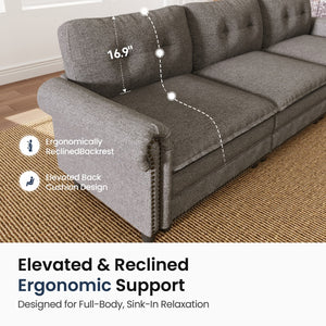 Charleston Linen-Look Modular Living Room Couch