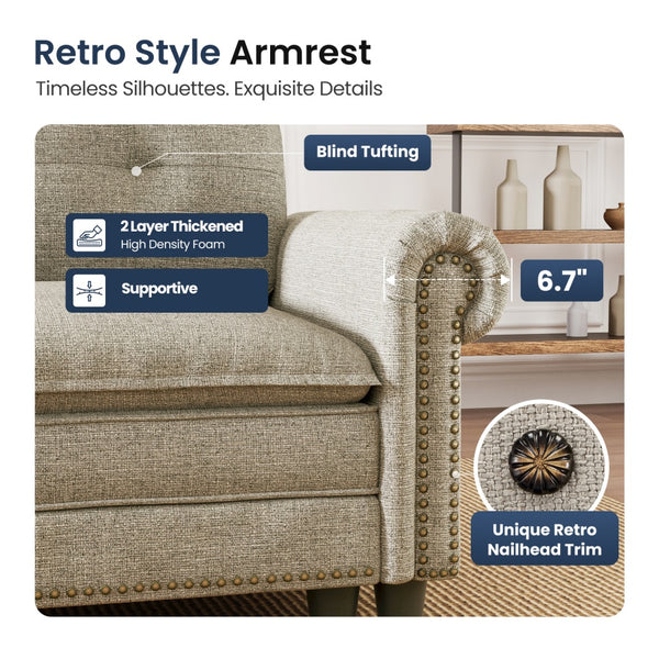 Charleston Linen-Look Modular Living Room Couch Sets