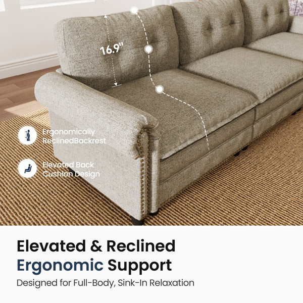 Charleston Linen-Look Modular Living Room Couch