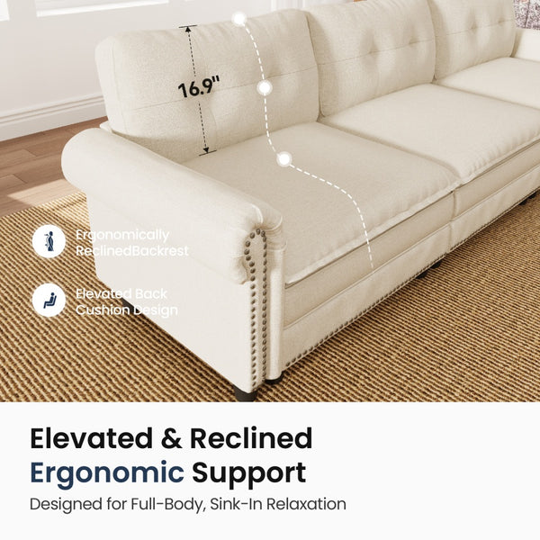 Charleston Linen-Look Modular Living Room Couch