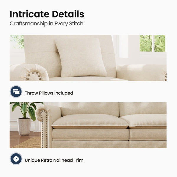 Charleston Linen-Look Modular Living Room Couch