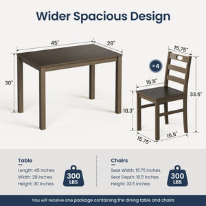 Sophie Wooden Dining Room Funiture Set for 4