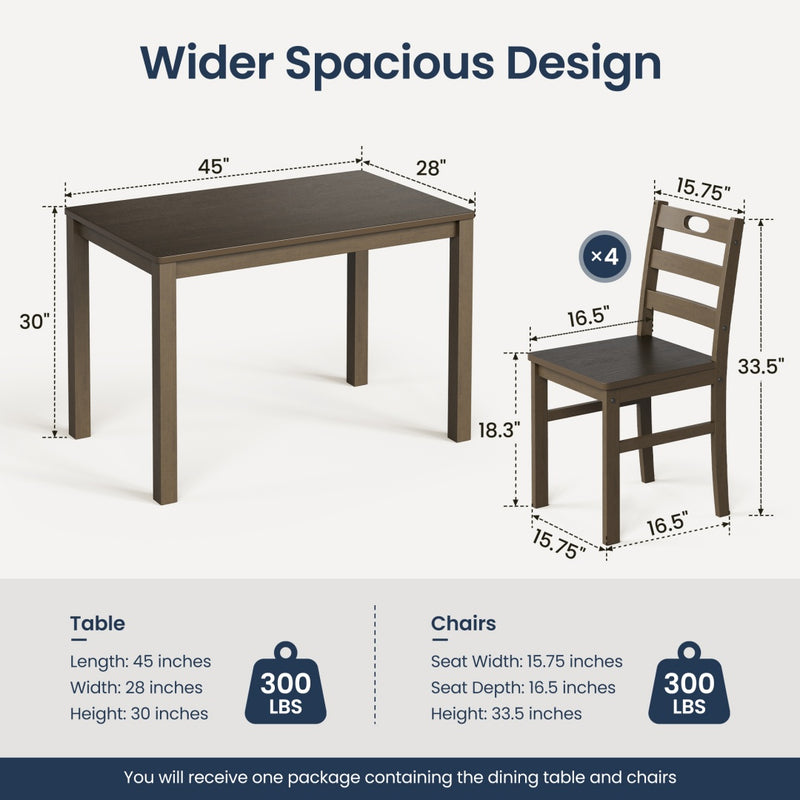 Sophie Series Wooden Dining Room Funiture Set for 4