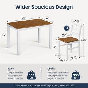 Sophie Wooden Dining Room Funiture Set for 4