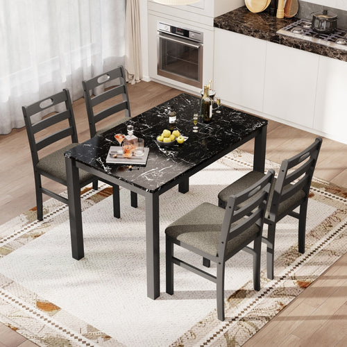 Sophie Wooden Dining Room Funiture Set for 4-Soft Seats