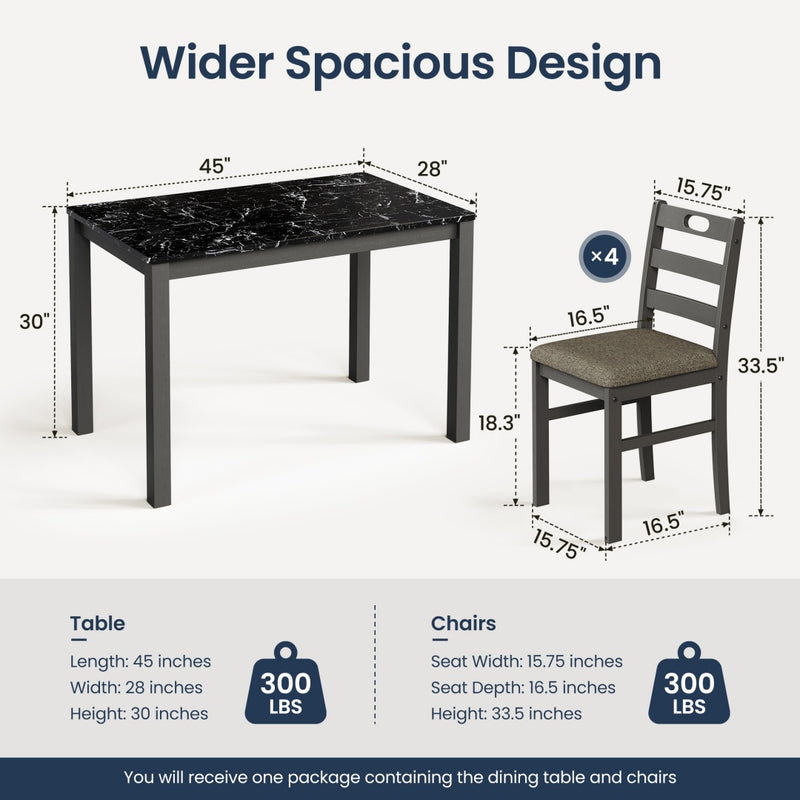 Sophie Series Wooden Dining Room Funiture Set for 4