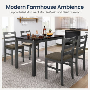 Sophie Wooden Dining Room Funiture Set for 4-Soft Seats