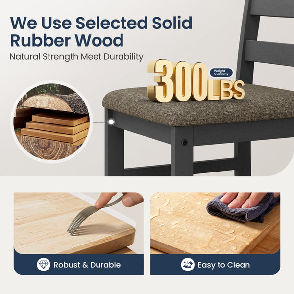 Sophie Wooden Dining Room Funiture Set for 4-Soft Seats