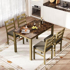 Sophie Wooden Dining Room Funiture Set for 4-Soft Seats