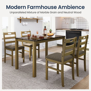 Sophie Wooden Dining Room Funiture Set for 4-Soft Seats