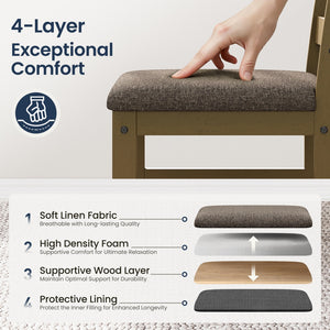 Sophie Wooden Dining Room Funiture Set for 4-Soft Seats