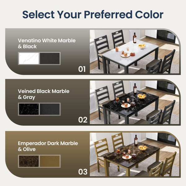 Sophie Wooden Dining Room Funiture Set for 4-Soft Seats