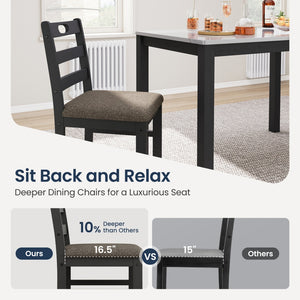 Sophie Wooden Dining Room Funiture Set for 4-Soft Seats