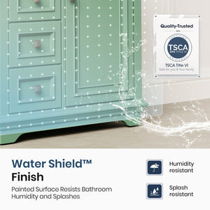 30 inch Traditional Single Sink Bathroom Vanity with Solid Wood Cabinet & Ceramic Basin