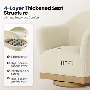 Briar Combo Set Corduroy Living Room Sofa and  Swivel Chair