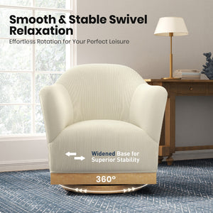 Briar Combo Set Corduroy Living Room Sofa and  Swivel Chair