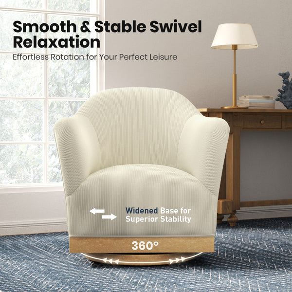 Briar Combo Set Corduroy Living Room Sofa and  Swivel Chair