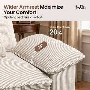 Briar Combo Set Corduroy Living Room Sofa and  Swivel Chair