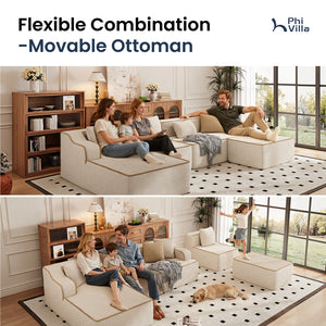 Deluxe Living Room Modular Sectional Sofa Compressed Boneless Couch