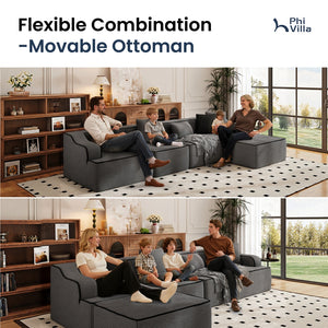 Deluxe Living Room Modular Sectional Sofa Compressed Boneless Couch