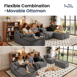 Deluxe Living Room Modular Sectional Sofa Compressed Boneless Couch