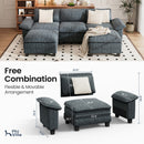 Chenille Living Room Sofa Couch Cloud-like Modular Sectional with Ottoman