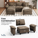 Chenille Living Room Sofa Couch Cloud-like Modular Sectional with Ottoman
