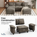 Chenille Living Room Sofa Couch Cloud-like Modular Sectional with Ottoman