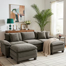 Briar Chenille Living Room Sofa Couch Cloud-like Modular Sectional with Ottoman
