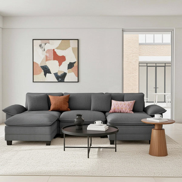 Briar Cloud-like Living Room Sofa Couch Modular Sectional Corduroy Large Set