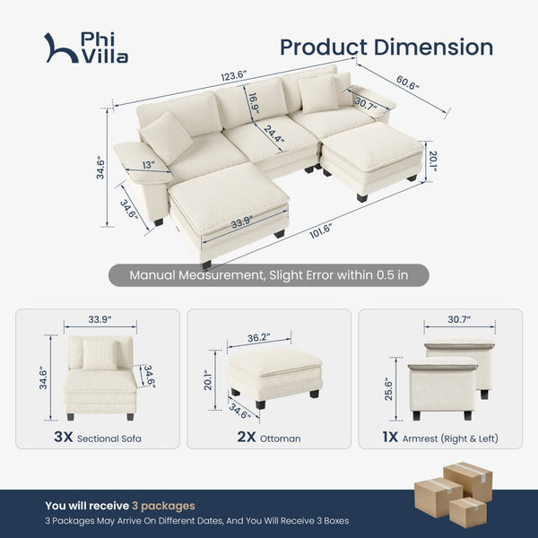 Briar Cloud-like Living Room Sofa Couch Modular Sectional Large Set Dual Fabric