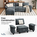 Chenille Living Room Sofa Couch Cloud-like Modular Sectional with Ottoman