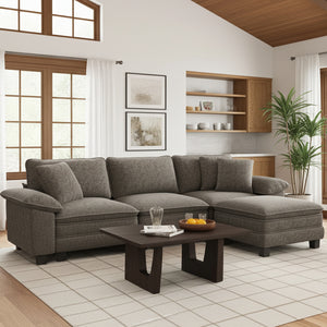 Briar Chenille Living Room Sofa Cloud-like Modular Sectional with Ottoman