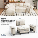 Chenille Living Room Sofa Couch Cloud-like Modular Sectional with Ottoman