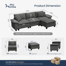 Cloud-like Living Room Sofa Couch Modular Sectional Corduroy Large Set