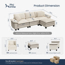 Cloud-like Living Room Sofa Couch Modular Sectional Corduroy Large Set