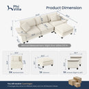 Cloud-like Living Room Sofa Couch Modular Sectional Large Set Dual Fabric
