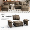 Chenille Living Room Sofa Couch Cloud-like Modular Sectional with Ottoman