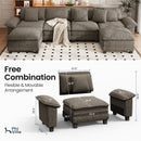 Chenille Living Room Sofa Couch Cloud-like Modular Sectional with Ottoman