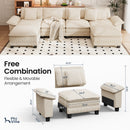 Cloud-like Living Room Sofa Couch Modular Sectional Corduroy Large Set