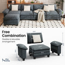 Chenille Living Room Sofa Couch Cloud-like Modular Sectional with Ottoman