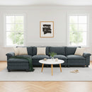 Chenille Living Room Sofa Couch Cloud-like Modular Sectional with Ottoman