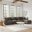 Chenille Living Room Sofa Couch Cloud-like Modular Sectional with Ottoman